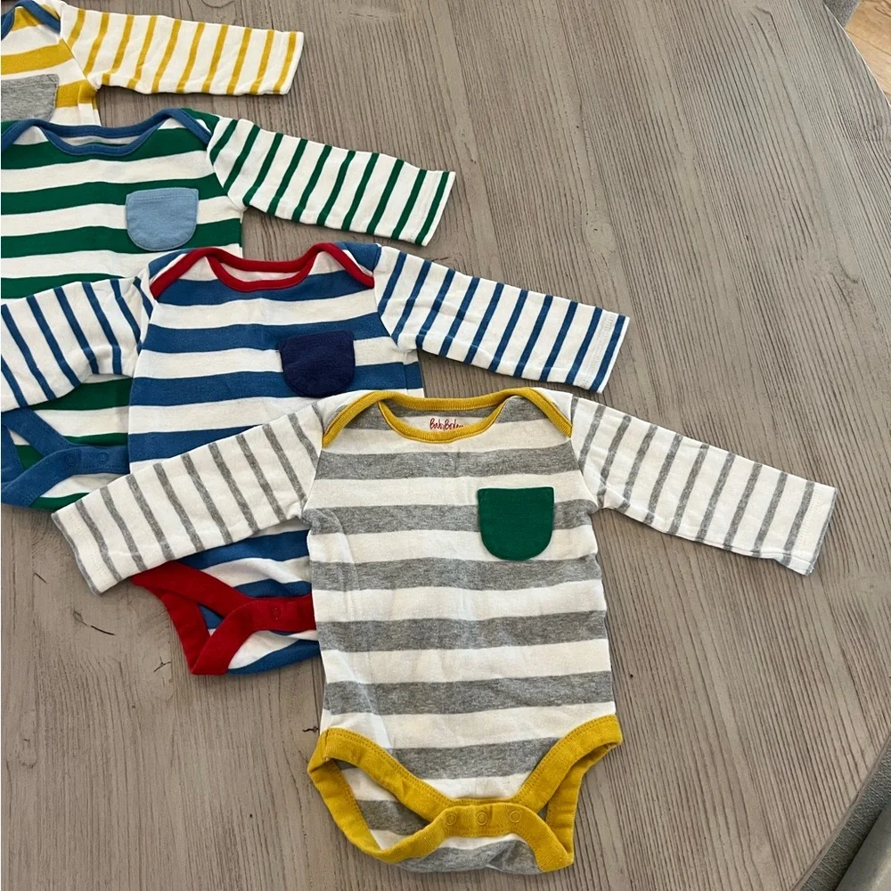 EUC Striped Long-sleeved Bodysuits - Picture 4 of 11